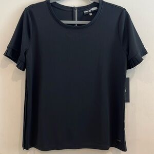 Karl Lagerfeld Women’s Black Short sleeve Top With Draped Back Size S. NWT